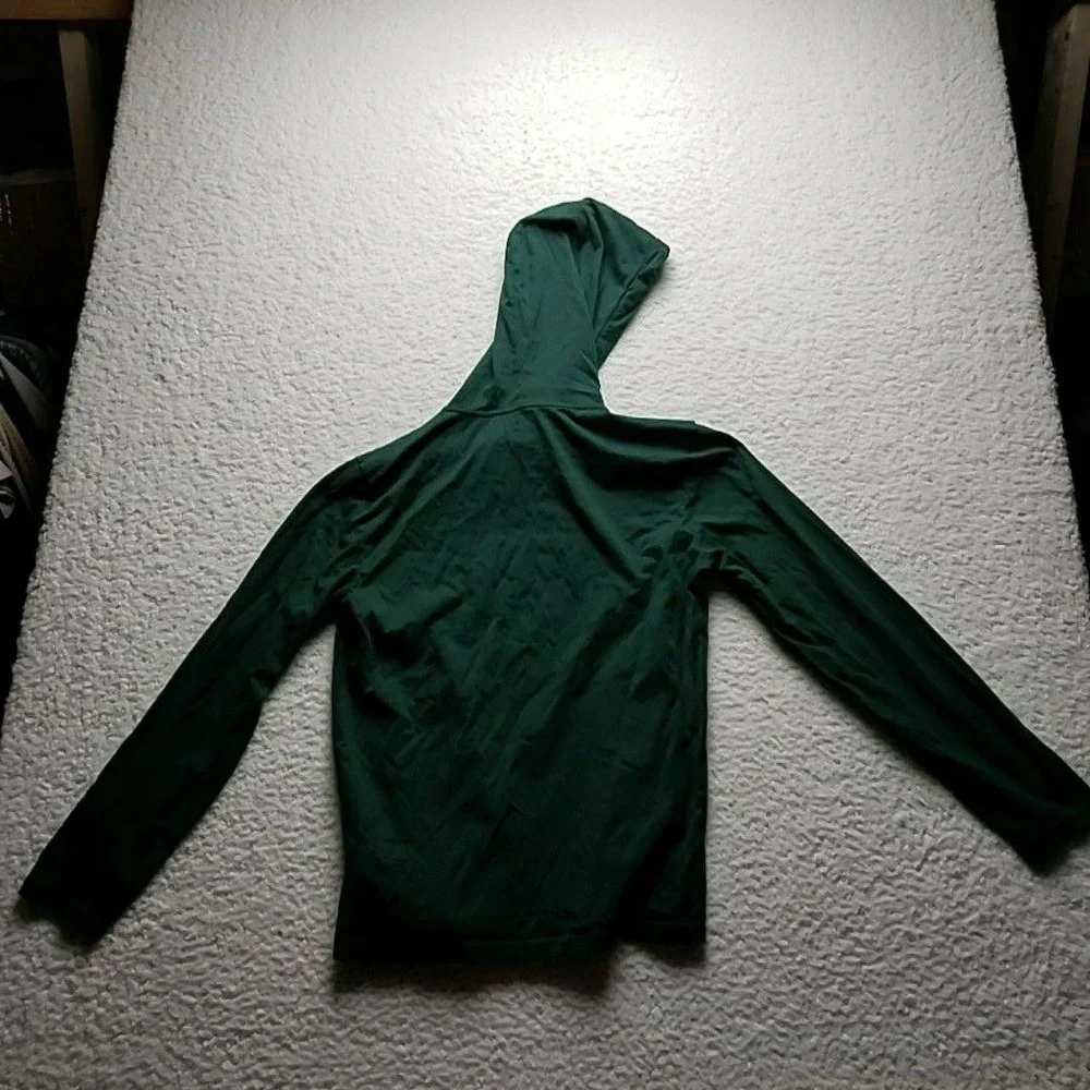 Polo Ralph Lauren Hoodie Shirt Mens Small Green Lightweight Cotton Logo Pullover